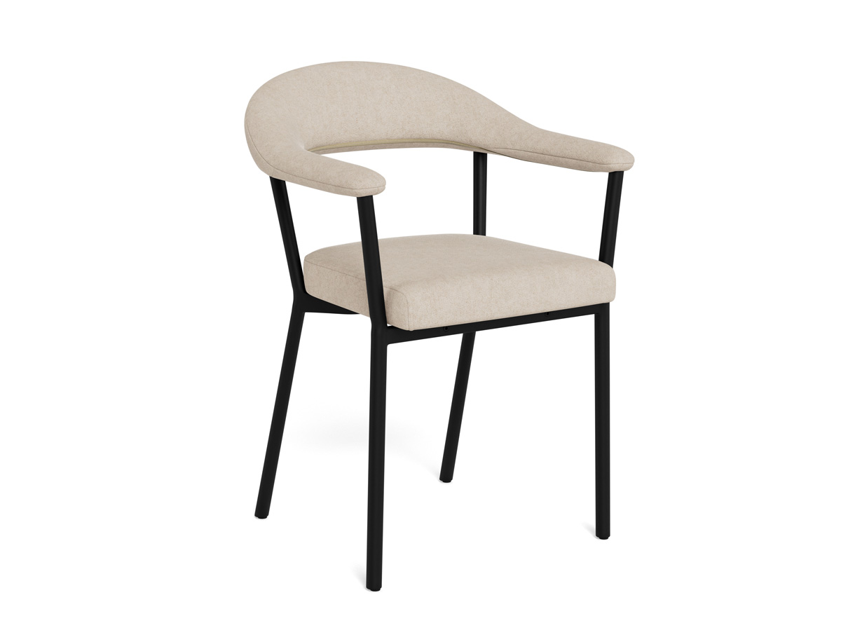 Chaise-accoudoirs-Vivi-tissu-sable-side-Actona