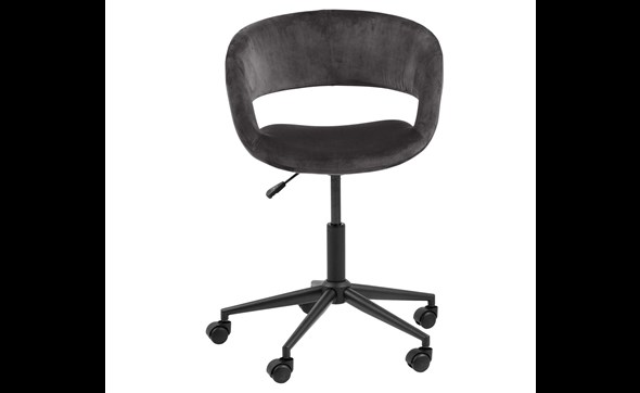 Chaise-bureau-Grace-85889-tissu-vic-fabric-dark-grey-28-pied-metal-noir-roulettes-01-Actona
