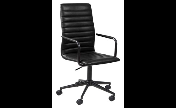 Chaise-bureau-Winslow-66195-simili cuir-noir-pied-metal-noir-roulettes-01-Actona