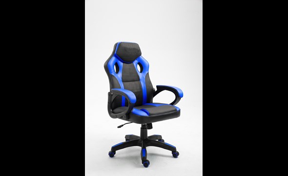 Chaise-bureau-gaming-Spike-9810-2-simili-cuir-bleu-fonce-noir-01-Rousseau