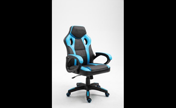 Chaise-bureau-gaming-Spike-9810-6-simili-cuir-bleu-clair-noir-01-Rousseau