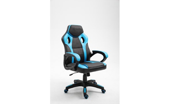 Chaise-bureau-gaming-Spike-9810-6-simili-cuir-bleu-clair-noir-01-Rousseau