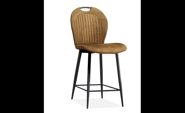 Chaise-de-bar-Capri-tissu-softyl-cognac-Maxfurn
