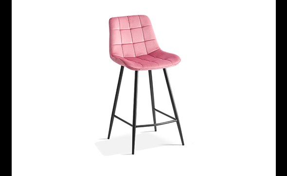 Chaise-de-bar-Juta-5540-velours-rose-side-set-Rousseau