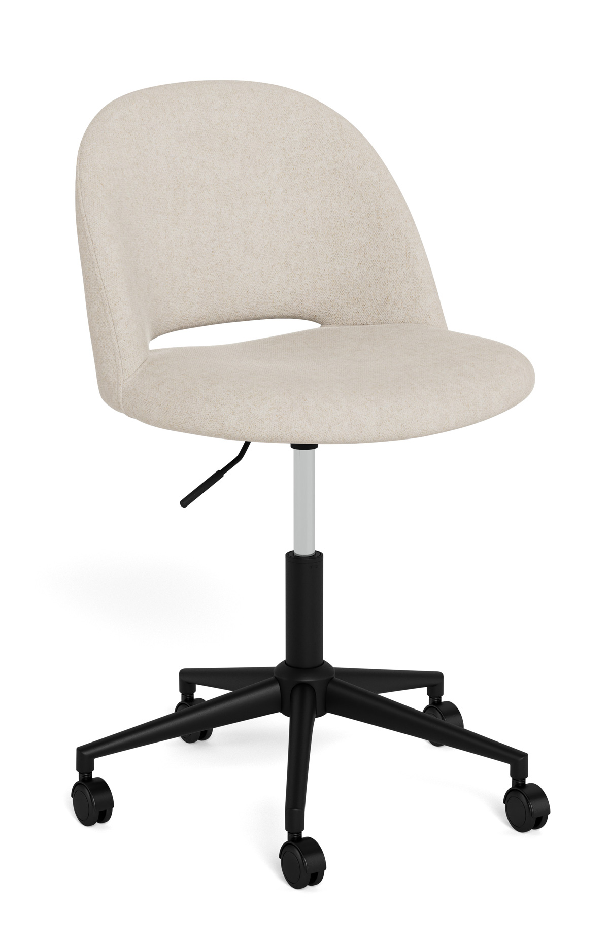 Chaise-de-bureau-Allan-tissu-apa-beige-pied-acier-noir-side-Actona