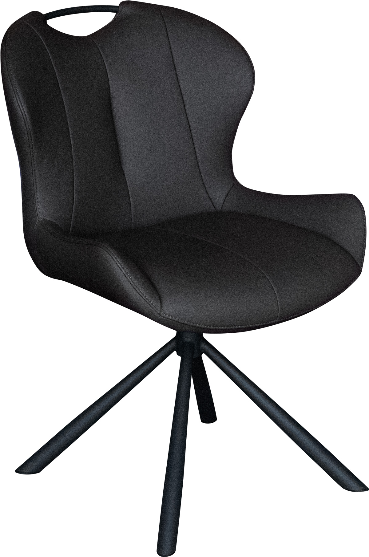 Chaise-pivotante-Ensor-cuir-Firenze-Black-side-Comodi-living