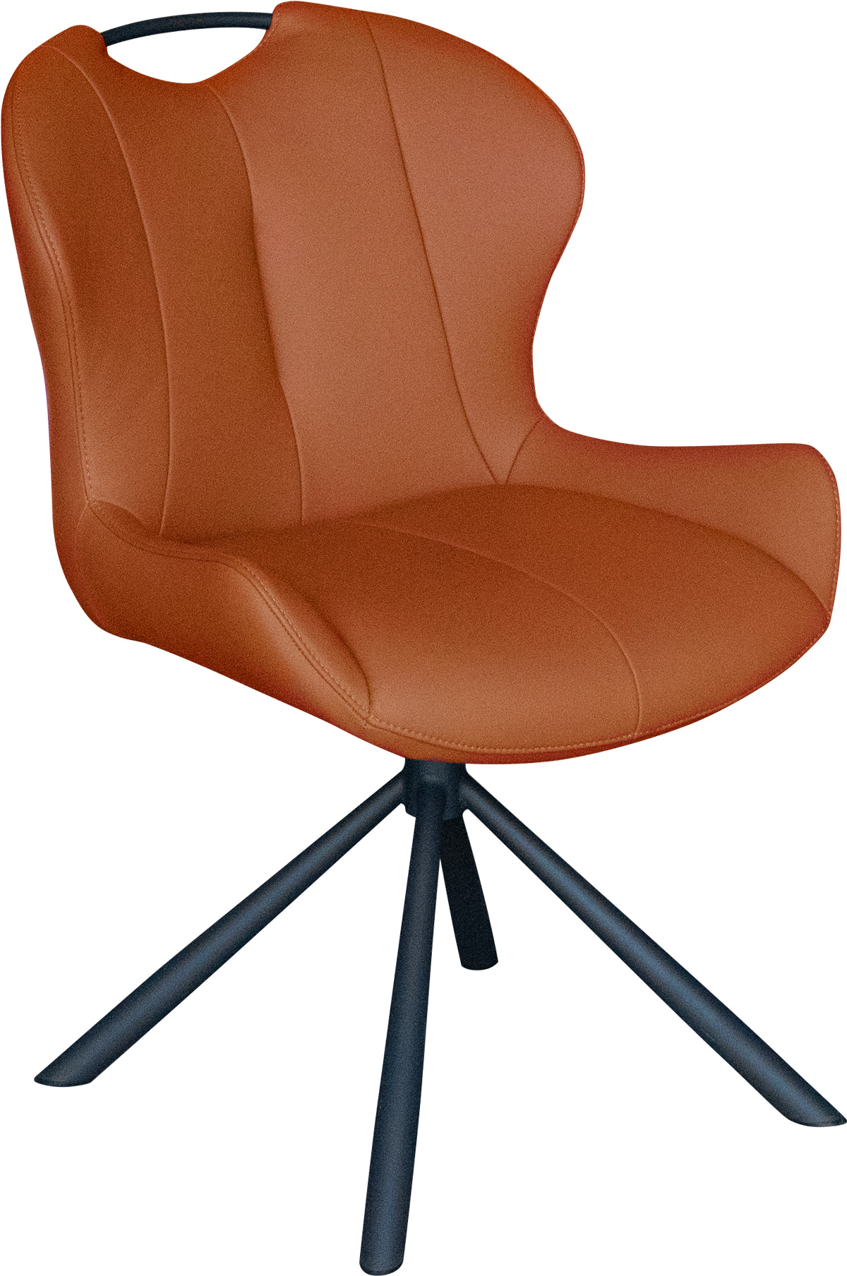 Chaise-pivotante-Ensor-cuir-Firenze-Cognac-side-Comodi-living