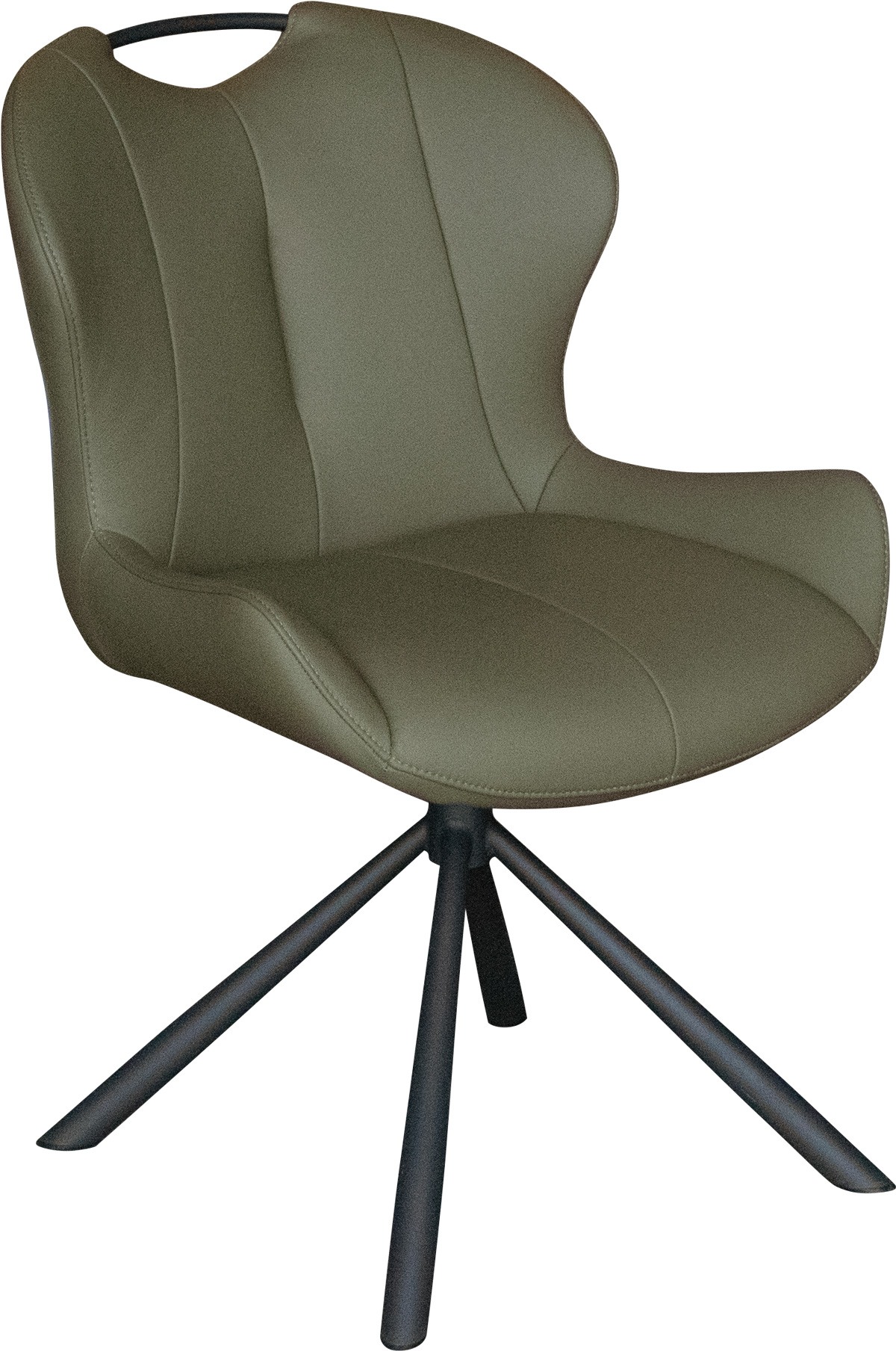 Chaise-pivotante-Ensor-cuir-Firenze-Green-side-Comodi-living