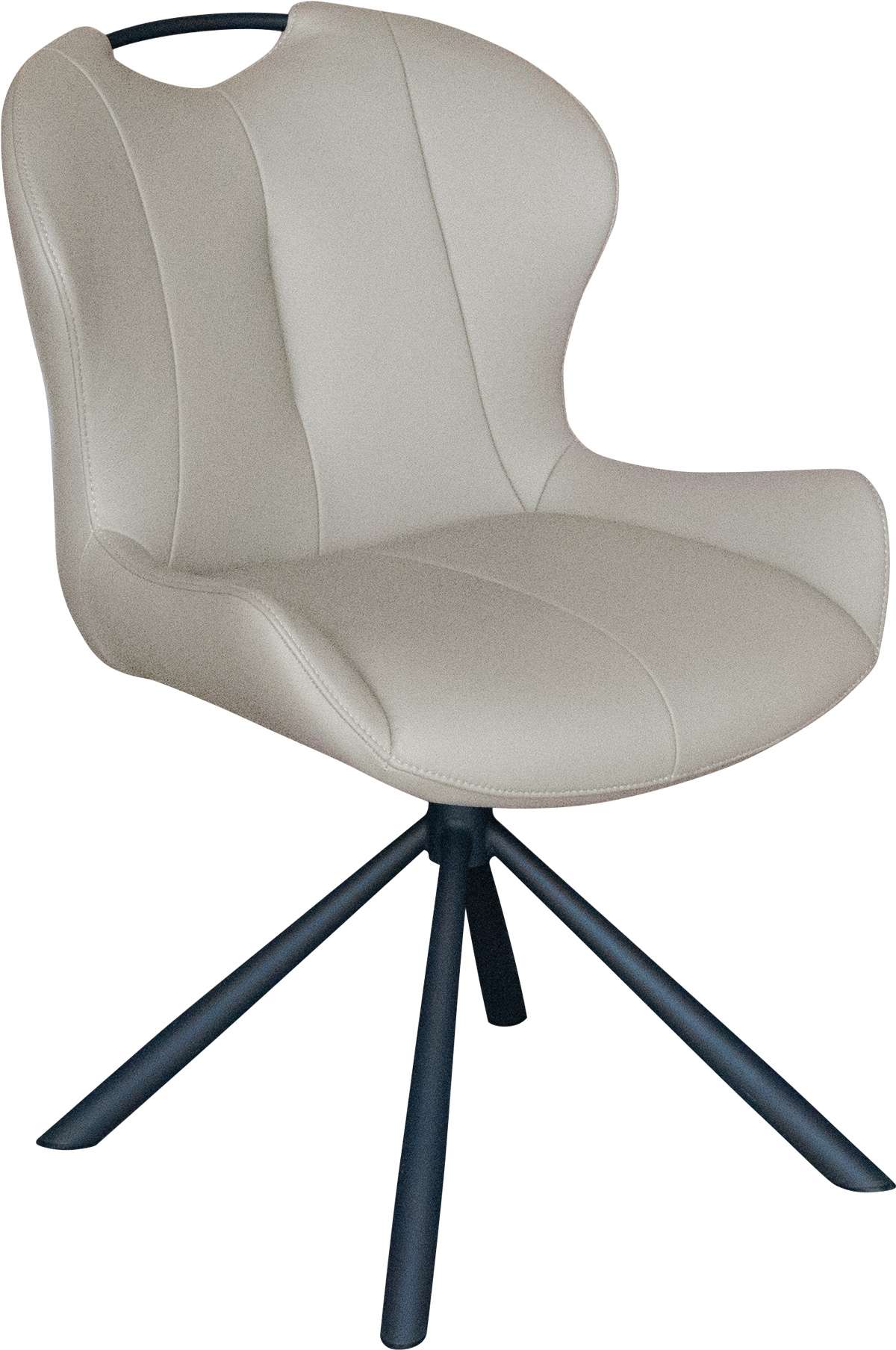 Chaise-pivotante-Ensor-cuir-Firenze-Ivory-side-Comodi-living