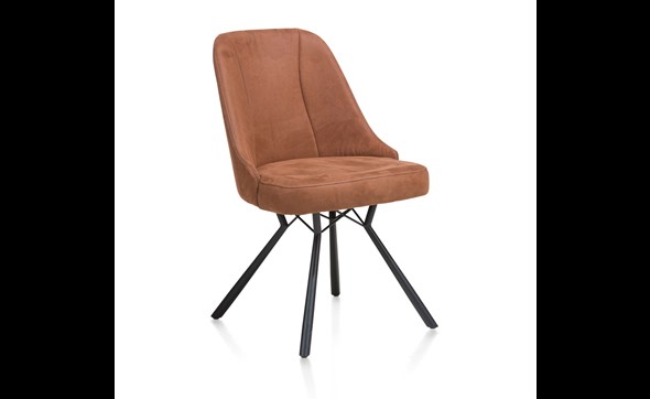 Chaise-poignee-Eefje-tissu-brun-kibo-cognac-pieds-metal-noir-29962COG-Habufa