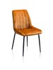Chaise-poignee-Remon-tissu-orange-karese-jaune-ocre-pieds-noir-36683OKE-Habufa