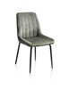 Chaise-poignee-Remon-tissu-vert-karese-olive-pieds-noir-36683OLI-Habufa