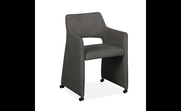Chaise-roulettes-Jones-tissu-anthracite-Maxfurn