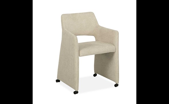 Chaise-roulettes-Jones-tissu-beige-Maxfurn