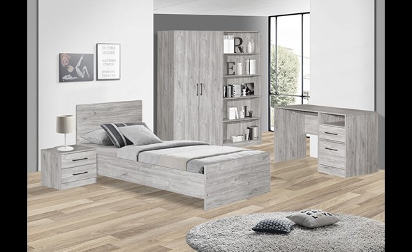 Armoire 2 portes pour chambre enfant gris acier