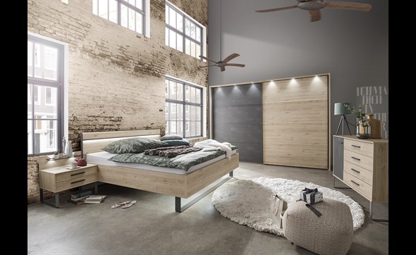 Chambre-a-couche-Brussel-chambre-armoire250cm-passe-partout-LED-lit160cm-chevets-decor-chene-pierre-Wiemann