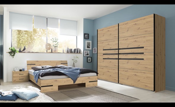 Chambre-a-coucher-Anna2-armoire225cm-lit-chevets-decor-763-chene-artisan-763-Wimex