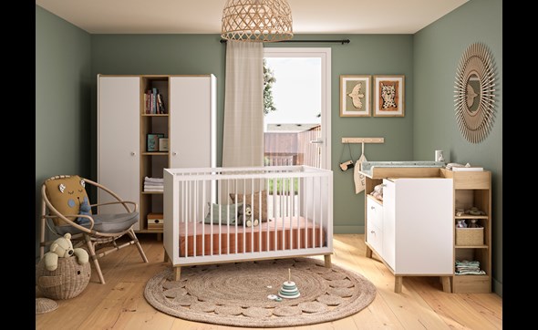 Chambre-bebe-Alba-chene-artisan-blanc-Gautier