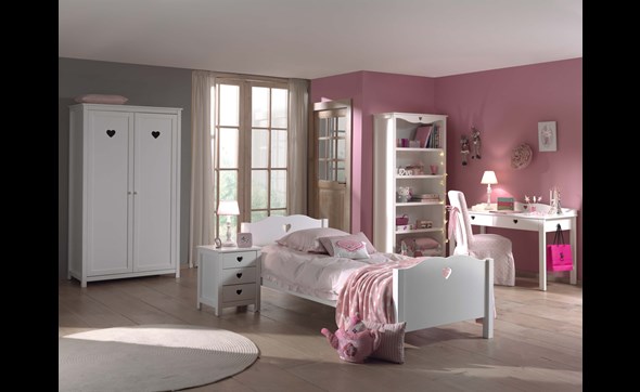 Chambre-enfant-Amori-armoire110cm-lit-chevet-MDF-laque-blanc-Vipack