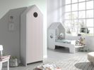 Chambre-enfant-Casami-lit-cabane90cm-bibliotheque58cm-MDF-laque-rose-CSCO7013-Vipack
