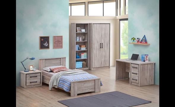Chambre-enfant-Elias-decor-bois-chene-armoire-3p-lit-chevet-bureau-bibliotheque-Oosterlynck