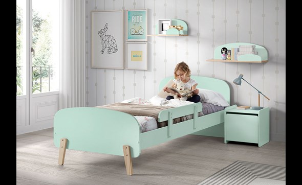 Chambre-enfant-Kiddy-lit90cm-chevet-etagere-MDF-laque-mint-Vipack