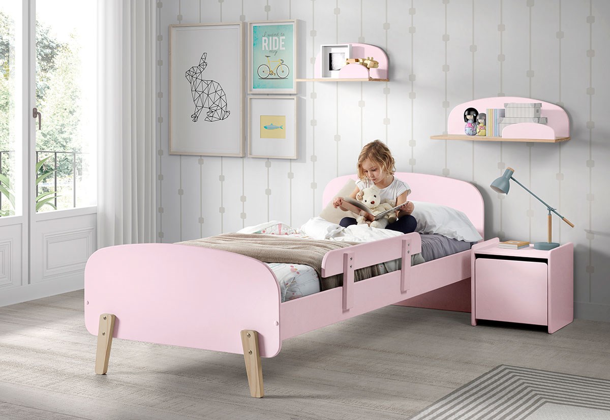 Chambre enfant Kiddy - avec étagères - rose