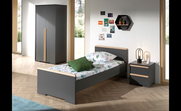 Chambre-enfant-London-armoire99cm-lit90cm-chevet-melamine-anthracite-decor-chene-Vipack