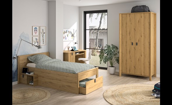 Chambre-enfant-Lugano-bois-artisan-oak-lit-compact-bureau-armoire2portes-Gautier