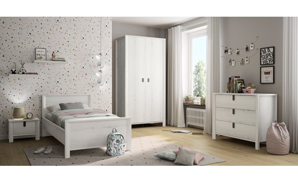 Chambre-enfant-Lugano-bois-helvezia-oak-lit-chevet-armoire2portes-commode-Gautier