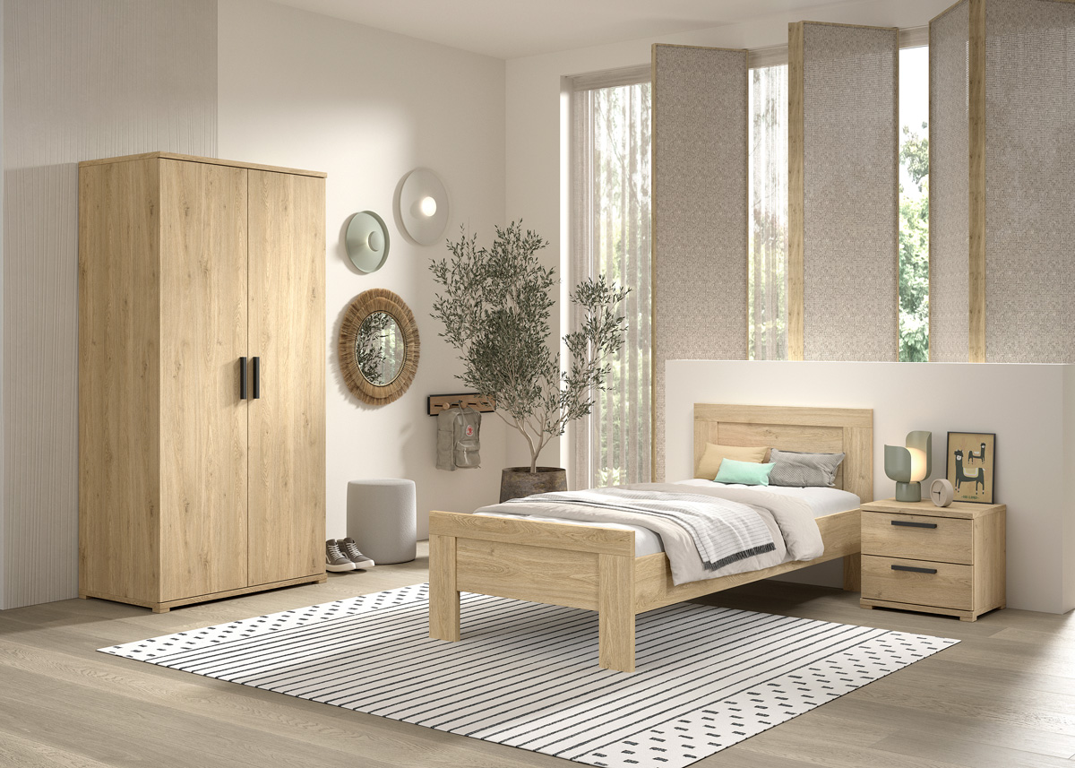 Chambre-enfant-Sam-bois-chene-armoire2portes-Vipack