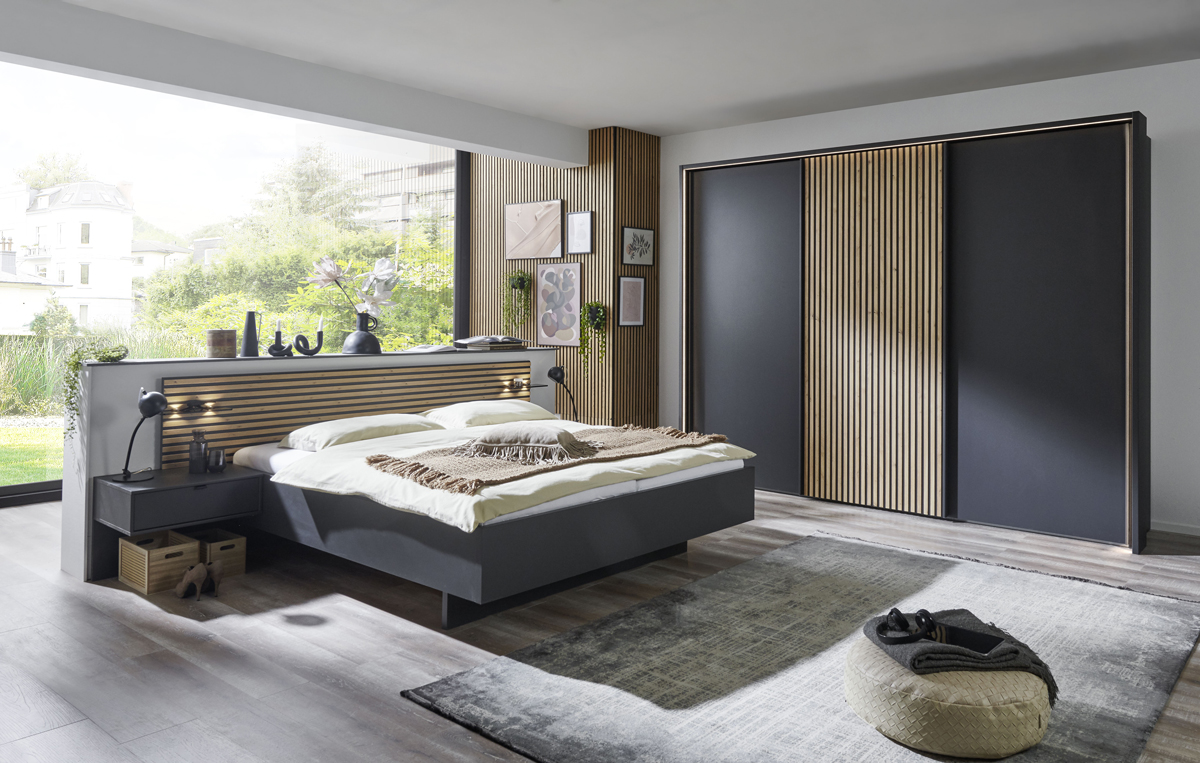 Chambre-lit-2-chevetes-1-tiroir-armoire-3-portes-Nevada-graphite-chene-Wiemann