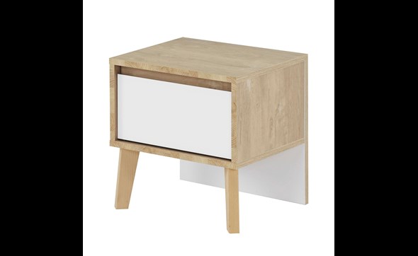 Chevet-1-tiroir-Larvik-decor-chene-clair-blanc-H0L.140-42cm-Gautier
