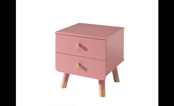 Chevet-2-tiroirs-Billy-MDF-laque-rose-40cm-BINA2213-Vipack