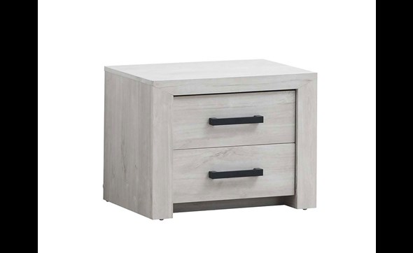 Chevet-2-tiroirs-Elvis-decor-bois-chene-blanc-58cm-Oosterlynck