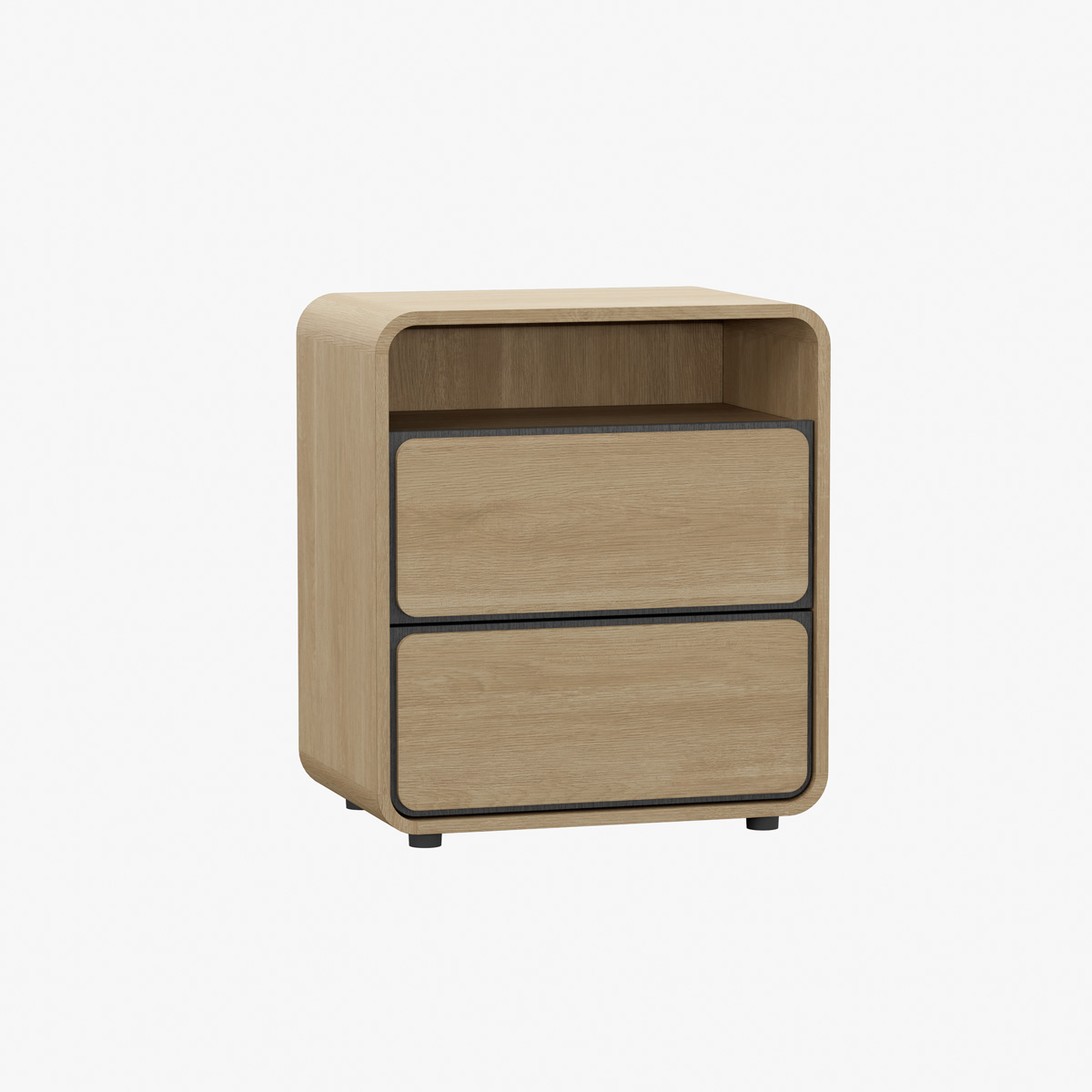 Chevet-2-tiroirs-Lago-decor-bois-sand-oak-Meubar