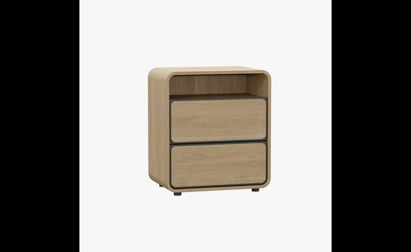 Chevet-2-tiroirs-Lago-decor-bois-sand-oak-Meubar