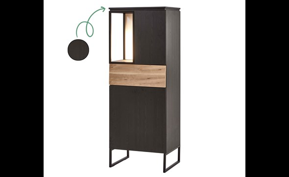 Colonne-bar-2-portes-1-tiroir-1-niche-Portofino-decor-noir-vieux-chene-K616-61cm-KB1R-Evan