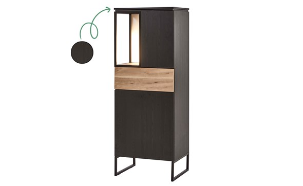 Colonne-bar-2-portes-1-tiroir-1-niche-Portofino-decor-noir-vieux-chene-K616-61cm-KB1R-Evan