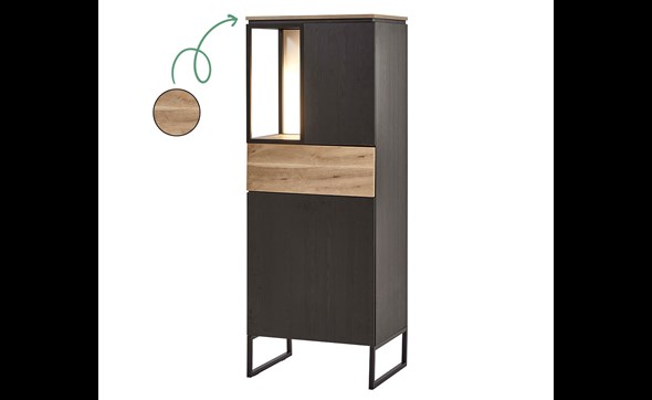 Colonne-bar-2-portes-1-tiroir-1-niche-Portofino-decor-noir-vieux-chene-K699-61cm-KB1R-Evan