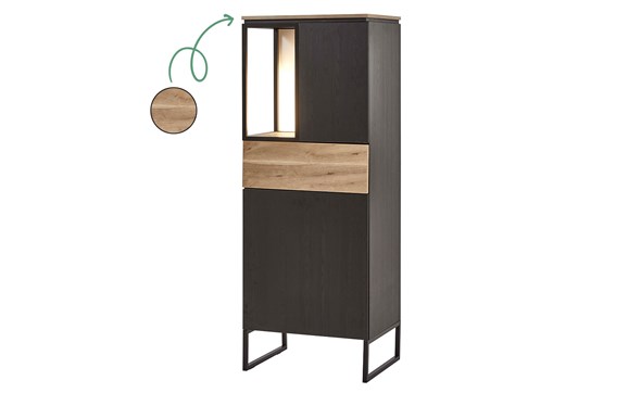 Colonne-bar-2-portes-1-tiroir-1-niche-Portofino-decor-noir-vieux-chene-K699-61cm-KB1R-Evan