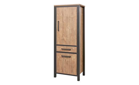 Colonne-bar-2-portes-1-tiroir-Lovina-decor-bois-teak-noir-mat-K661-KB1R-KB6R-69cm-Meubar