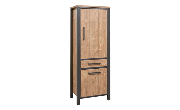 Colonne-bar-2-portes-1-tiroir-Lovina-decor-bois-teak-noir-mat-K661-KB1R-KB6R-69cm-side-Meubar