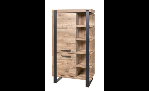 Colonne-bar-2-portes-5-niches-Udine-decor-parquet-naturel-noir-mat-K632-KB1L-102cm-Evan
