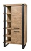 Colonne-bar-2-portes-5-niches-Udine-decor-teck-orange-noir-mat-K661-KB1R-102cm-Evan