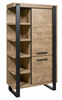 Colonne-bar-2-portes-5-niches-Udine-decor-teck-orange-noir-mat-K661-KB1R-102cm-TRUC-Evan