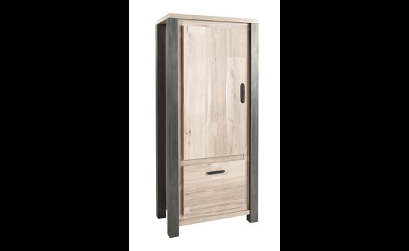 Colonne-bar-2-portes-Tomba-decor-bois-chene-vieux-imitation-acier-K497-KB6L-81cm-TRUC-Meubar