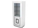 Colonne-vitrine-1-porte-Riva-II-decor-laque-blanc-noir-70cm-Albea-Mobili
