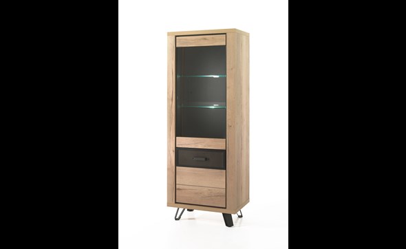 Colonne-vitrine-2-portes-Andes-decor-bois-chene-metal-71cm-Comodi-Living