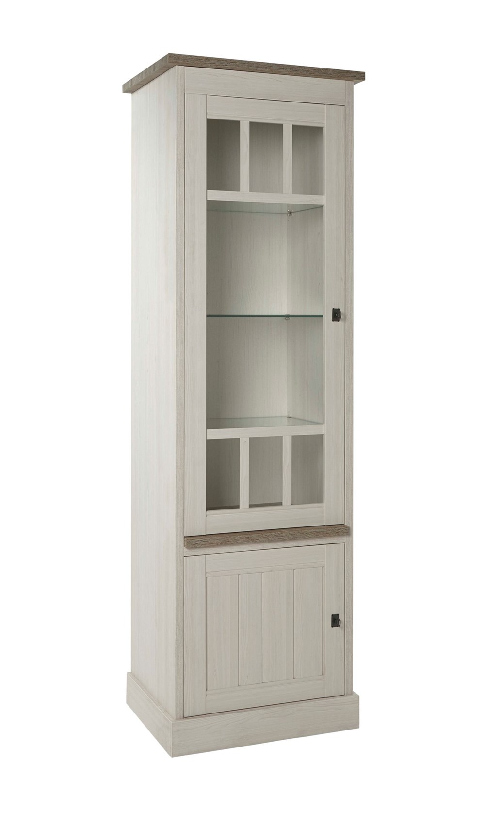 Colonne-vitrine-2-portes-York-decor-bois-meleze-K467-KV1L-67cm-Meubar
